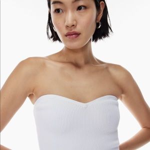 Babaton Sculpt Knit Olaf Sweetheart Tube Top White M